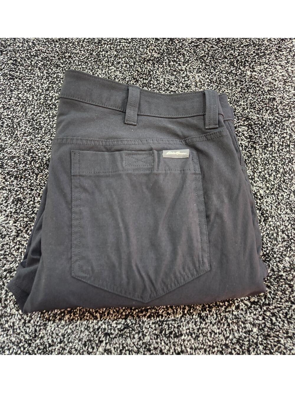 EDDIE BAUER Mens Trail Pant Sz 36X30 Black Fleece Lined Water Resistant Outdoor